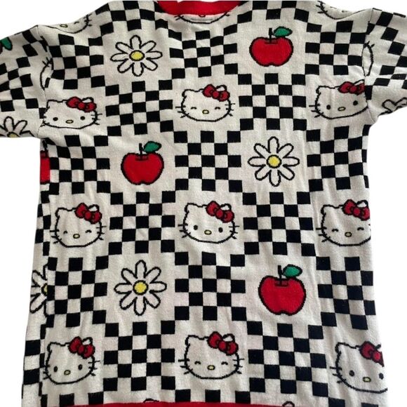 Hello Kitty Red & Black Checkered Apple & Daisies Cardigan - Picture 4 of 8